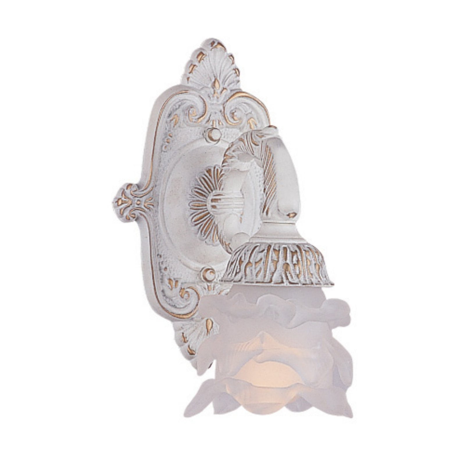 Antique White Glass Shade Bronze Dimmable Sconce
