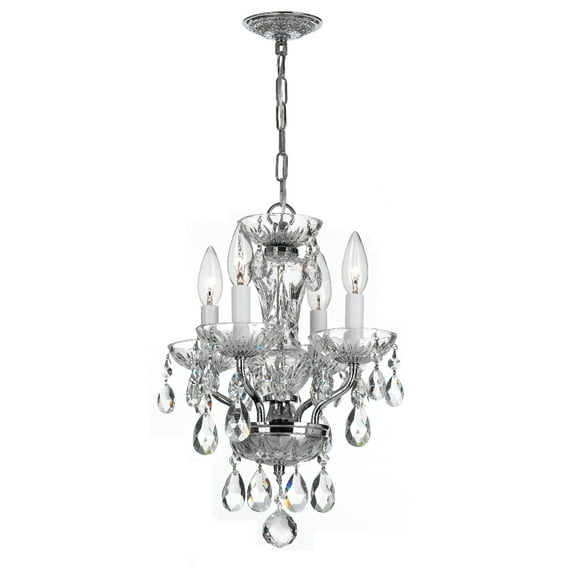 5534-CH-CL-MWP Crystorama Lighting Traditional Crystal - 15 Inch 4 Light Chandelier-Hand Cut Crystal Type-Polished Chrome Finish   -Traditional