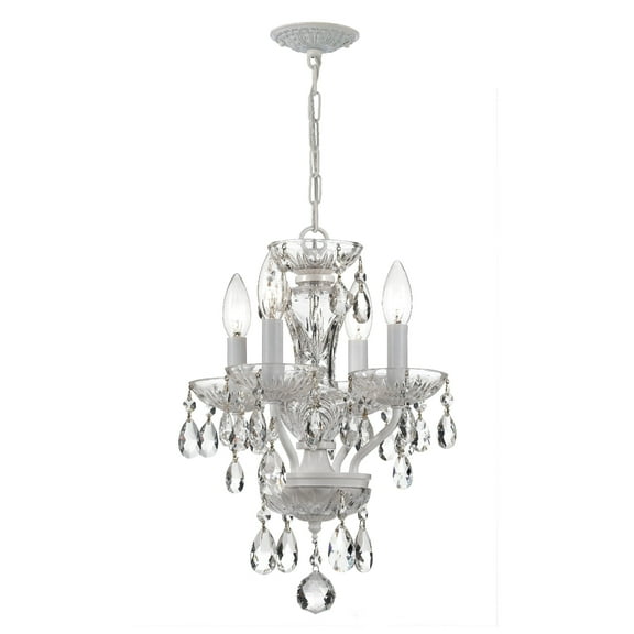 5534-WW-CL-MWP Crystorama Lighting Traditional Crystal - 15 Inch 4 Light Chandelier-Hand Cut Crystal Type-Wet White Finish   -Traditional Installation