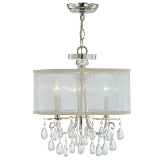 Three Light Chandelier In Minimalist Style 14 Inches Wide By 17 Inches High-Polished Chrome Finish -Traditional Installation Crystorama Lighting