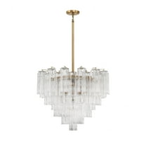 Crystorama Addis 12 Light Aged Brass Chandelier - 26.75"W x 21.5"H x 26.75"D