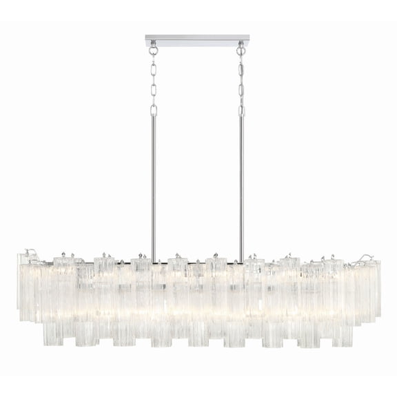 Crystorama Addis 14 Light Polished Chrome Chandelier - 51.75"W x 14.25"H x 14"D