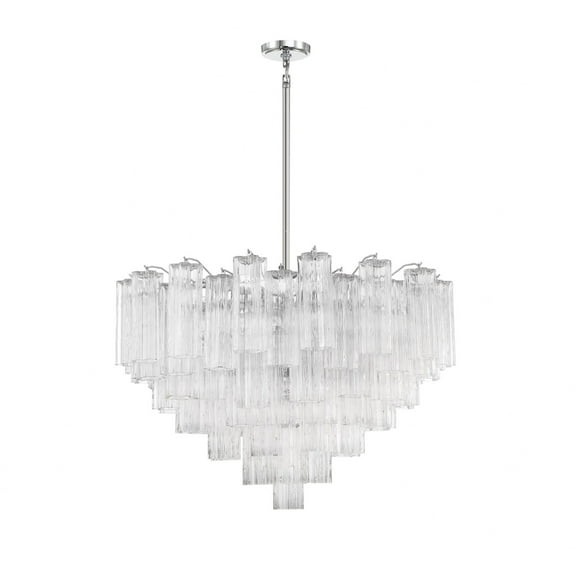 Crystorama Addis 16 Light Polished Chrome Chandelier - 32"W x 21.5"H x 32"D
