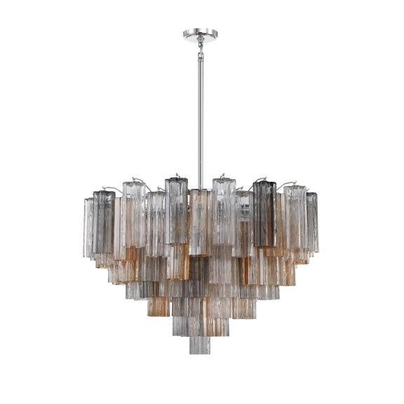 ADD-316-CH-AU Crystorama Lighting Addis - 16 Light Chandelier-21.5 Inches Tall and 32 Inches Wide-Polished Chrome Finish-Autumn Glass Color
