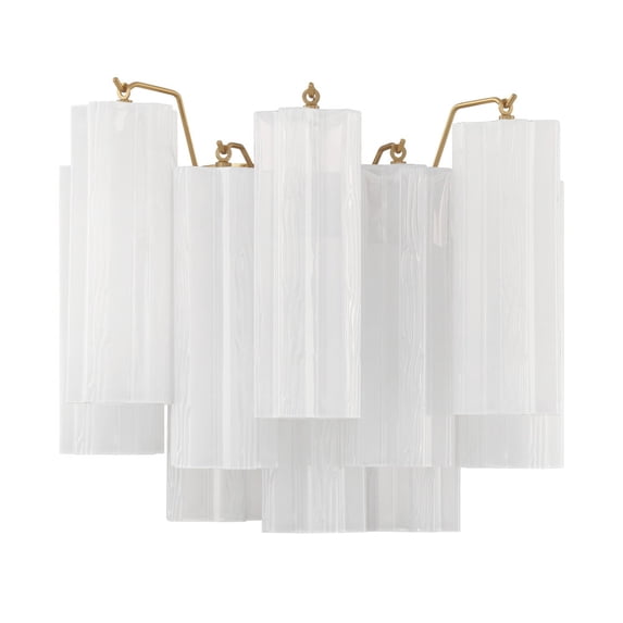 ADD-302-AG-WH Crystorama Lighting Addis - 2 Light Wall Mount-11.75 Inches Tall and 14.5 Inches Wide-Aged Brass Finish-White Glass Color
