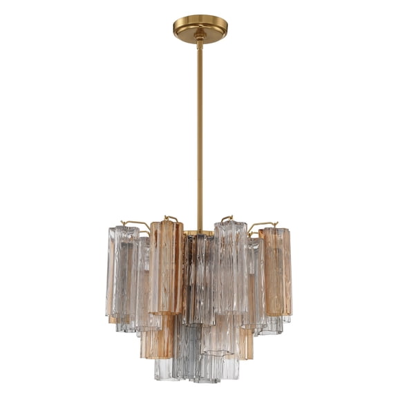 Crystorama Addis 4 Light Aged Brass Chandelier - 17.75"W x 13.75"H x 17.75"D