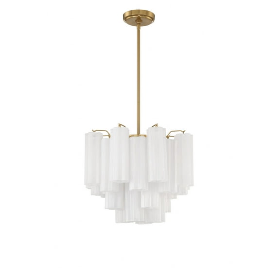 Crystorama Addis 4 Light Aged Brass Chandelier - 17.75"W x 13.75"H x 17.75"D