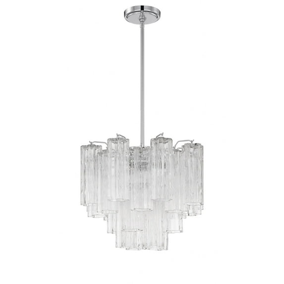 Crystorama Addis 4 Light Polished Chrome Chandelier - 17.75"W x 13.75"H x 17.75"D