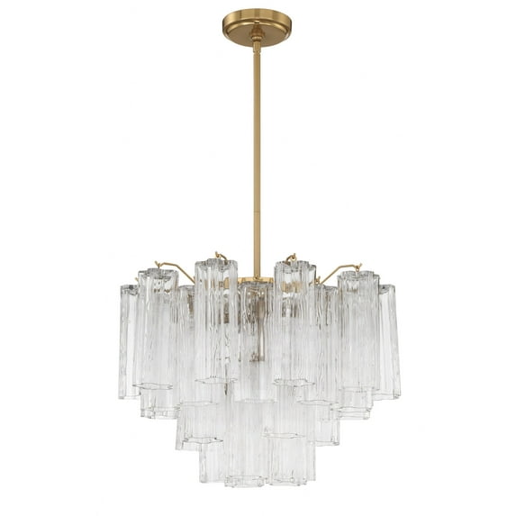 Crystorama Addis 6 Light Aged Brass Chandelier - 19.75"W x 14"H x 19.75"D