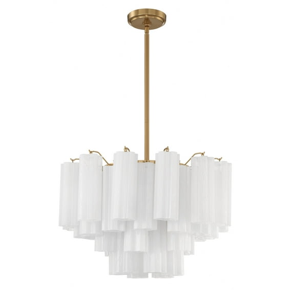 Crystorama Addis 9 Light Aged Brass Chandelier - 22"W x 14.25"H x 22"D