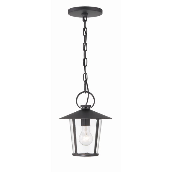 Crystorama Andover 1 Light Matte Black Outdoor Chandelier - 9"W x 11"H
