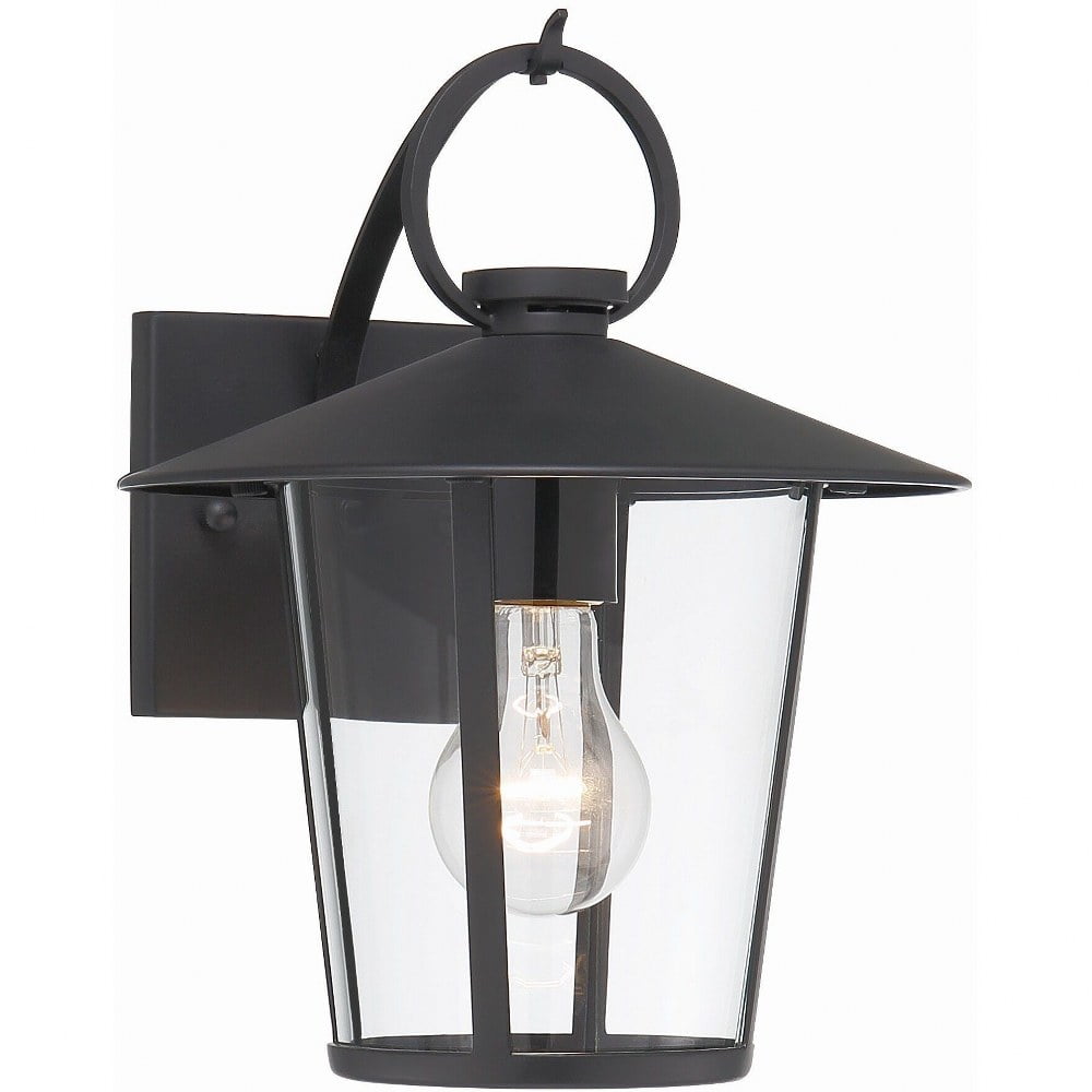 Crystorama Andover 1 Light Matte Black Outdoor Wall Mount - 9"W x 11"H x 10"D