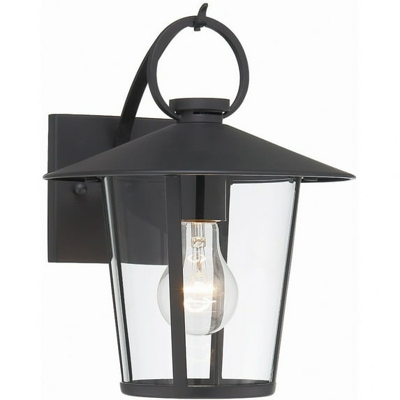 Crystorama Andover 1 Light Matte Black Outdoor Wall Mount - 9"W x 11"H x 10"D