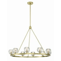Crystorama Aragon 10 Light Soft Brass Chandelier - 36"W x 30"H