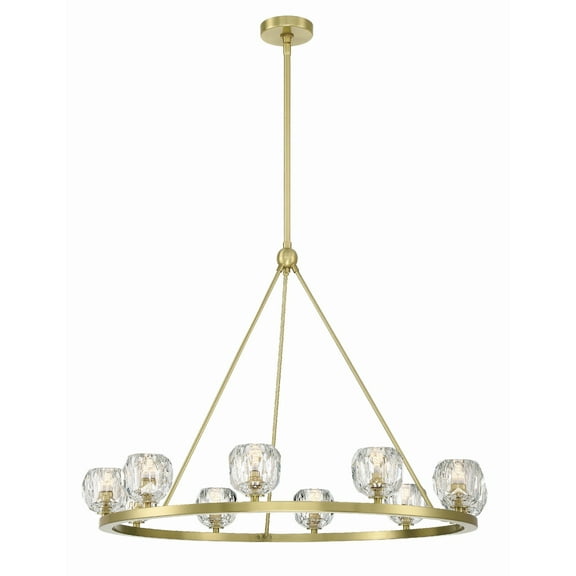 Crystorama Aragon 10 Light Soft Brass Chandelier - 36"W x 30"H