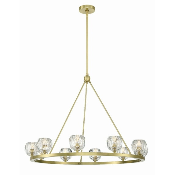 Crystorama Aragon 10 Light Soft Brass Chandelier - 36"W x 30"H