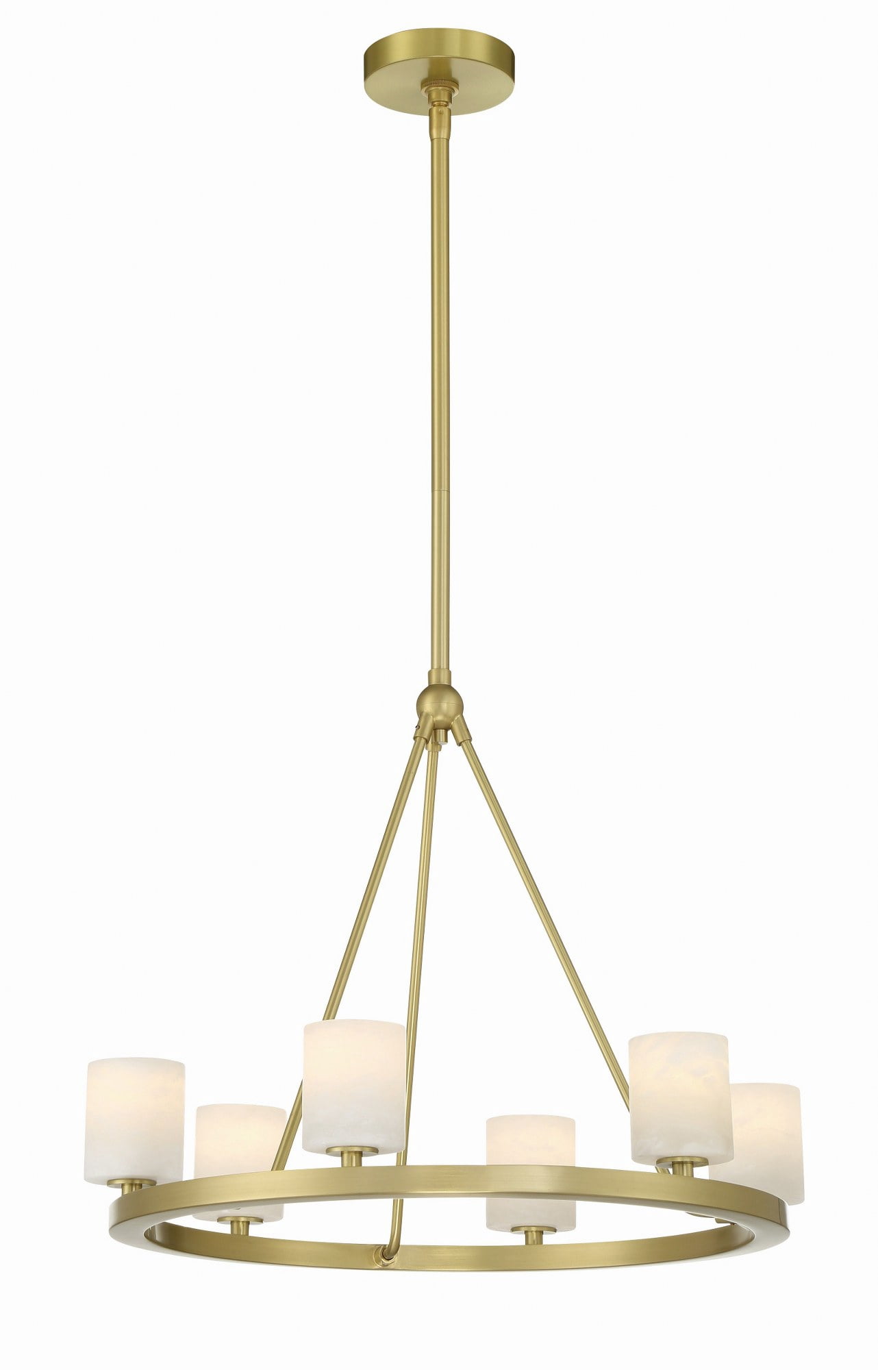 Crystorama Aragon 6 Light Soft Brass Chandelier - 22.75"W x 18"H x 24"D