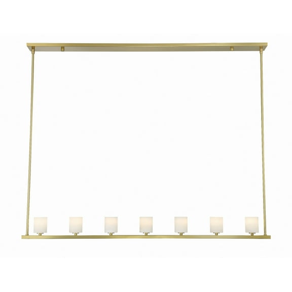 Crystorama Aragon 7 Light Soft Brass Chandelier - 56"W x 10.75"H x 4.25"D