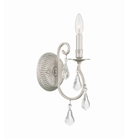 Crystorama Ashton 1 Light Hand Cut Crystal Silver Sconce - 5.5'' W x 12.5'' H x 7'' D