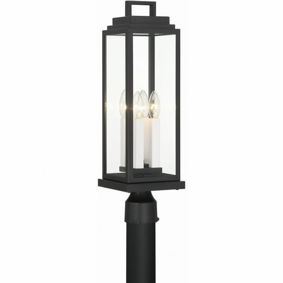 Crystorama Aspen 4 Light Matte Black Outdoor Post - 6.5"W x 22"H x 6.5"D