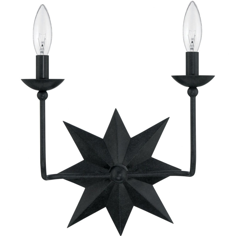 Astro Collection Dual-Light Black Dimmable Sconce
