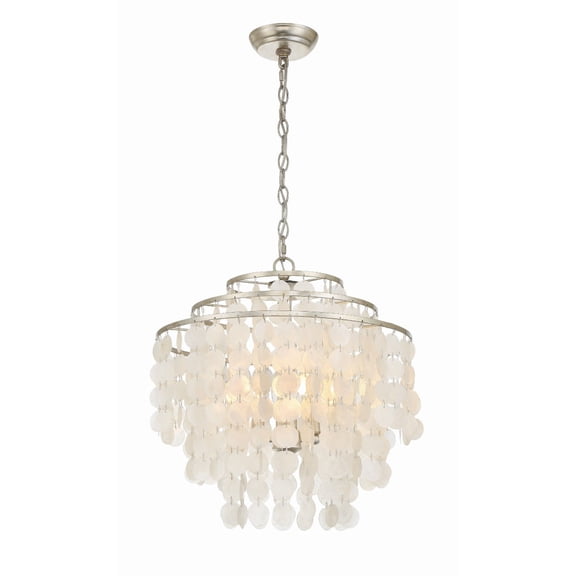 BRI-3008-SA Crystorama Lighting Brielle - Four Light Chandelier-Antique Silver Finish    -Traditional Installation