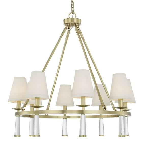 Crystorama Baxter 8 Antique Gold Chandelier - 31.5'' W x 31'' H