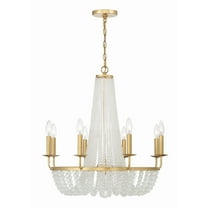 Crystorama Bella 8 Light Antique Gold Chandelier - 26"W x 26"H