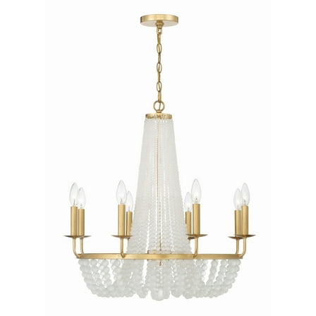 Crystorama Bella 8 Light Antique Gold Chandelier - 26"W x 26"H