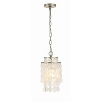 Crystorama Brielle 1 Light Antique Silver Mini Chandelier - 7'' W x 14.5'' H