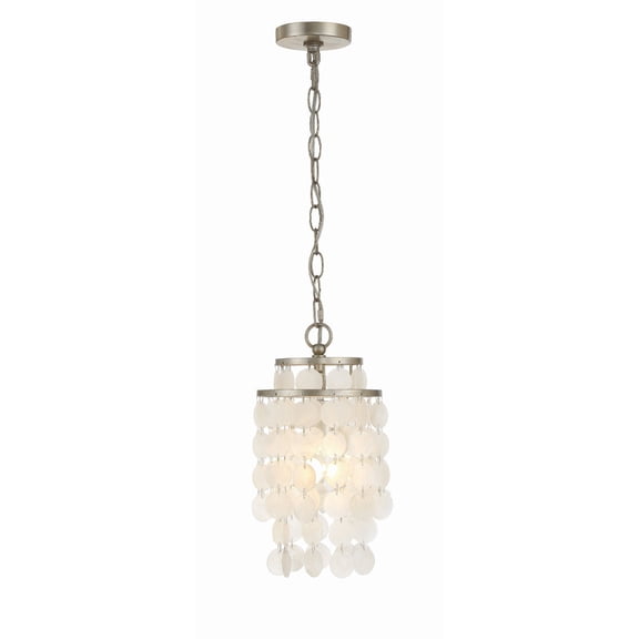 Crystorama Brielle 1 Light Antique Silver Mini Chandelier - 7'' W x 14.5'' H