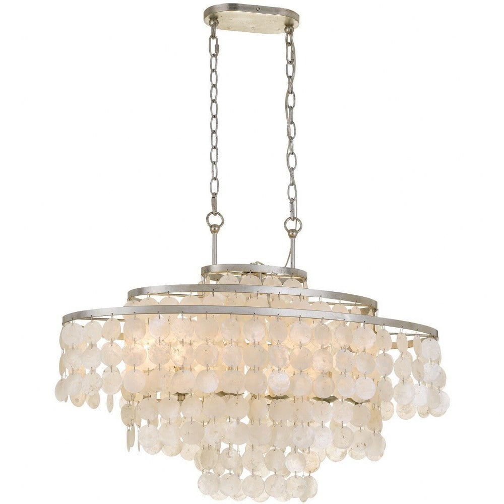 Elegant Bronze and Crystal 6-Light Chandelier with Candle Bulbs