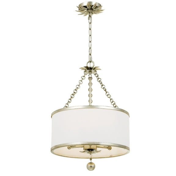513-SA Crystorama Lighting Broche - Three Light Chandelier in Traditional and Contemporary Style - 14 Inches Wide by 20 Inches High-Antique Silver