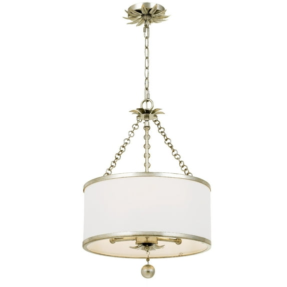 513-SA Crystorama Lighting Broche - Three Light Chandelier in Traditional and Contemporary Style - 14 Inches Wide by 20 Inches High-Antique Silver