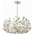 thumbnail image 1 of Crystorama Broche 6 Light Antique Silver Chandelier - 27"W x 19"H x 27"D, 1 of 10