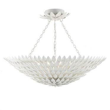 519-MT_CEILING-Crystorama Lighting-Broche - Eight Light Pendant in Traditional and Contemporary Style - 30 Inches Wide by 12 Inches High-Matte White
