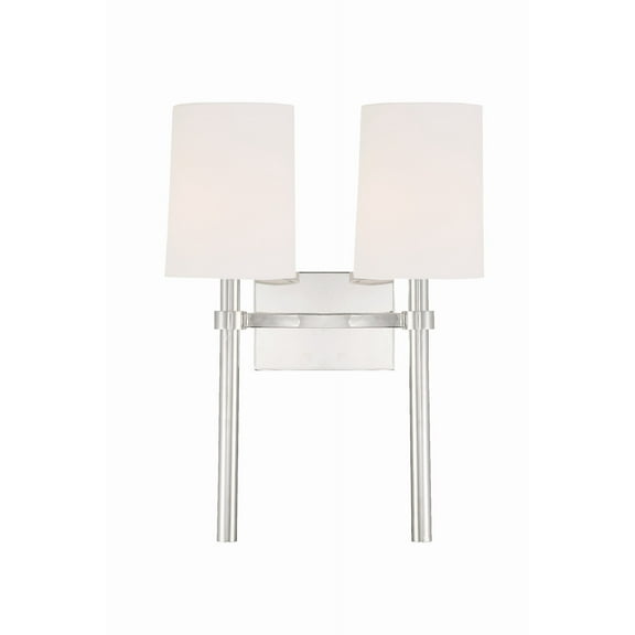 Crystorama Bromley 2 Light Polished Nickel Wall Mount - 13.75'' W x 18.37'' H x 7.125'' D