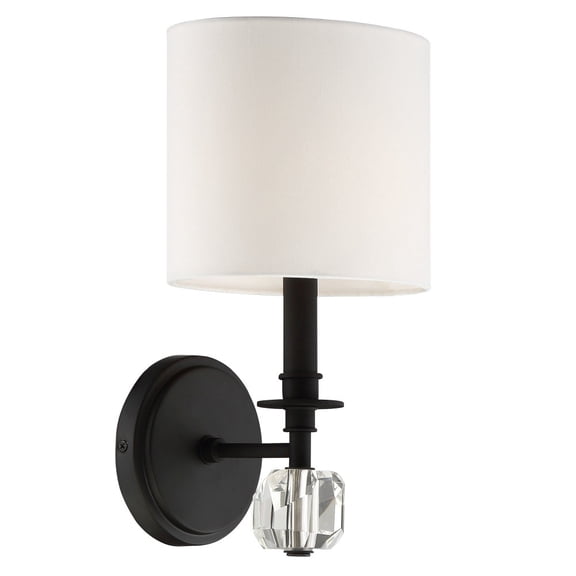 Crystorama CHI-211-BF Chimes 1 Light Black Wall Mount