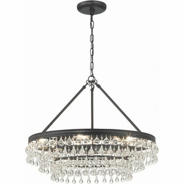 237-MK-Crystorama Lighting-Calypso - 6 Light Chandelier-19.75 Inches Tall and 25 Inches Wide-Matte Black Finish    -Traditional Installation