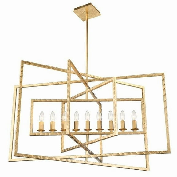 Crystorama Capri 9 Light Antique Gold Chandelier - 39'' W x 24'' H