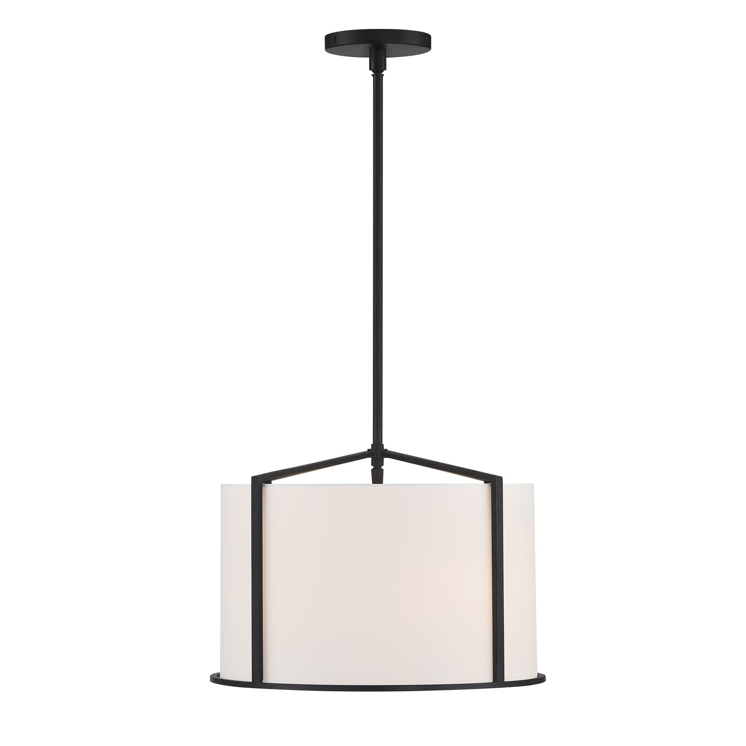 Carlyn Mini Drum Silk Shade Black Pendant Light