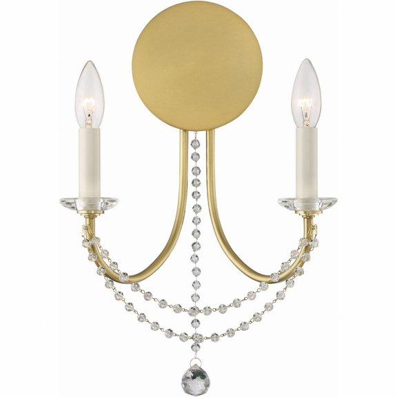 Crystorama Delilah 2 Light Aged Brass Wall Mount - 12.25"W x 16"H x 4.75"D