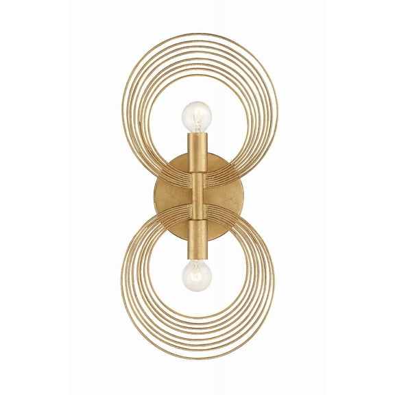 DOR-B7722-RG-Crystorama Lighting-Doral - 2 Light Wall Mount in Traditional and Contemporary Style - 7.75 Inches Wide by 16.5 Inches High-Renaissance