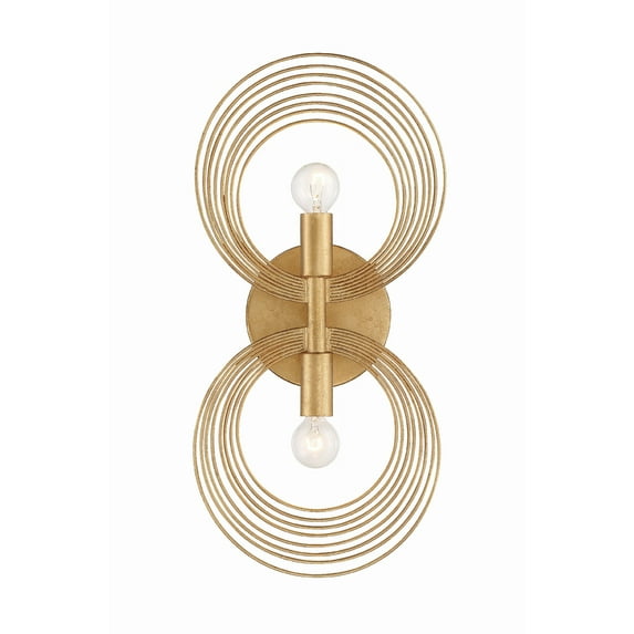 DOR-B7722-RG-Crystorama Lighting-Doral - 2 Light Wall Mount in Traditional and Contemporary Style - 7.75 Inches Wide by 16.5 Inches High-Renaissance