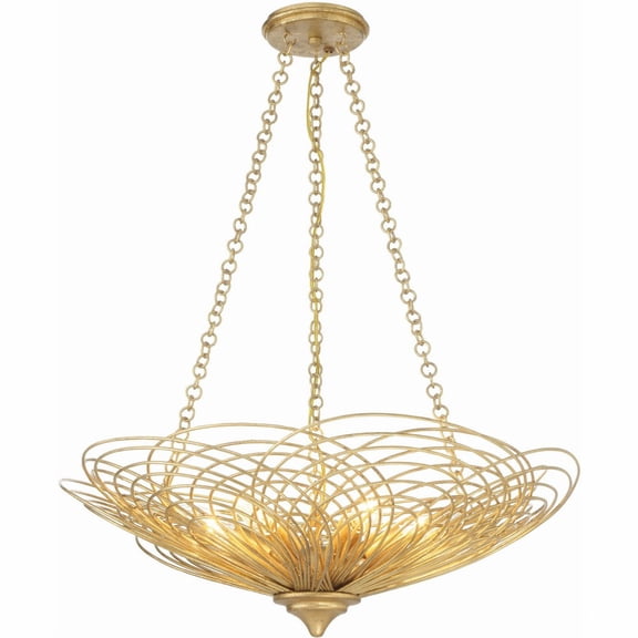 Crystorama Doral 6 Light Renaissance Gold Chandelier - 24"W x 10"H x 24"D