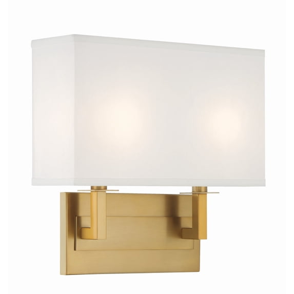 Crystorama Durham 2 Light Vibrant Gold Sconce - 12.75"W x 12.25"H x 3.75"D
