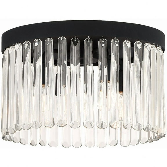 Crystorama Emory 4 Light Black Forged Ceiling Mount - 15''W x 9.12''H