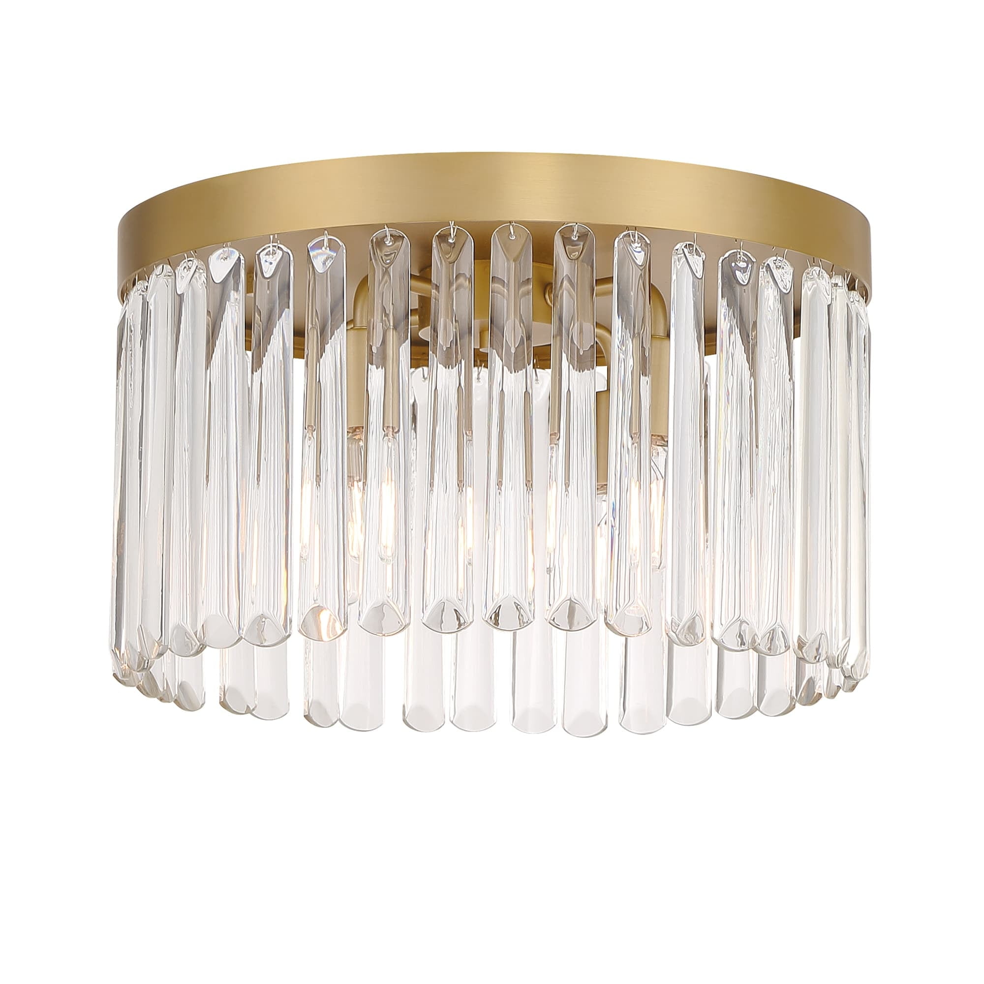 Emory Modern Gold 4-Light Flush Mount with Glass Crystals