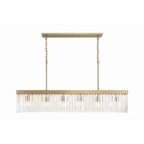 Crystorama Emory 6 Light Modern Gold Linear Chandelier - 49''W x 23.75''H x 7.25''D