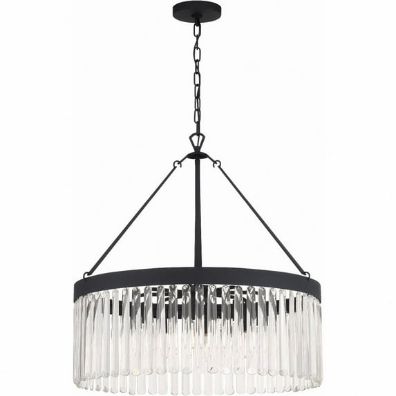 EMO-5406-BF Crystorama Lighting Emory - 8 Light Chandelier-24.75 Inches Tall and 24 Inches Wide-Black Forged Finish -Traditional Installation